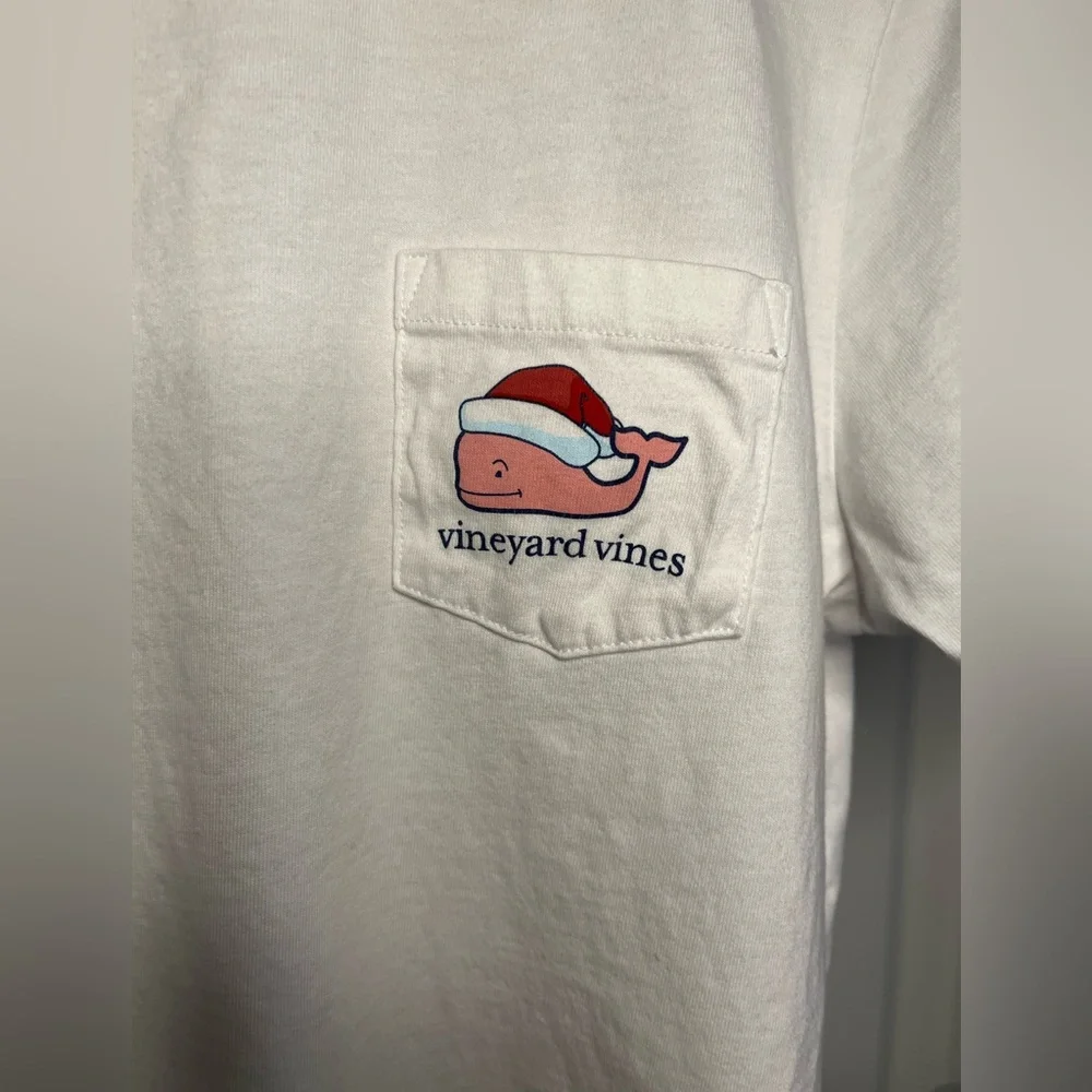 Vineyard Vines White Tee Womens Holiday size small - Picture 2 of 4